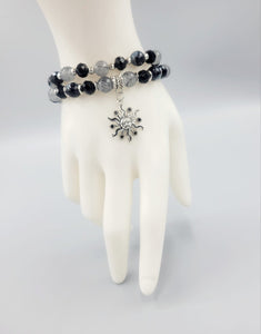 Black And Gray Sun Bracelets Duo