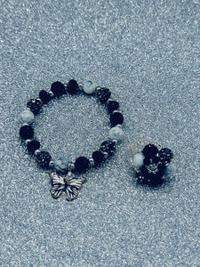 Black And Gray Butterfly Set