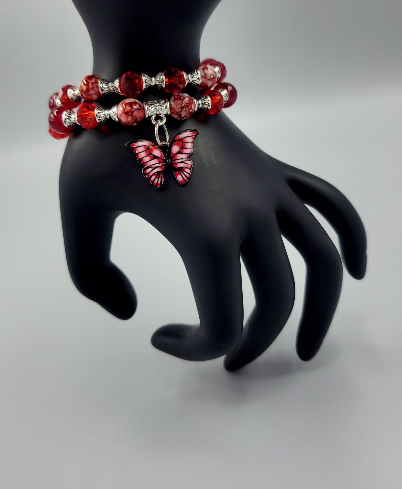 Red Butterfly Bracelets Duo