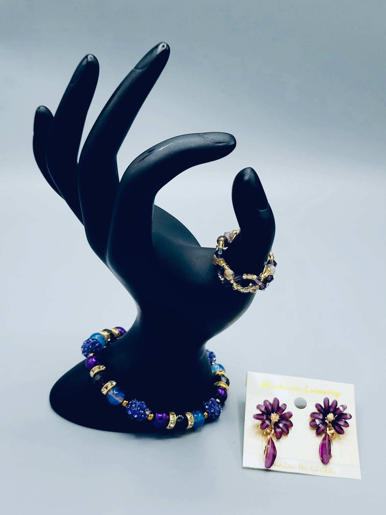 Purple And Gold Flower Set