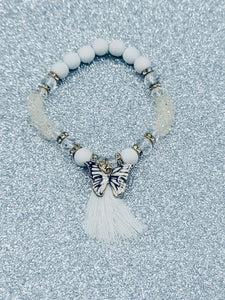 White And Clear Butterfly Bracelet