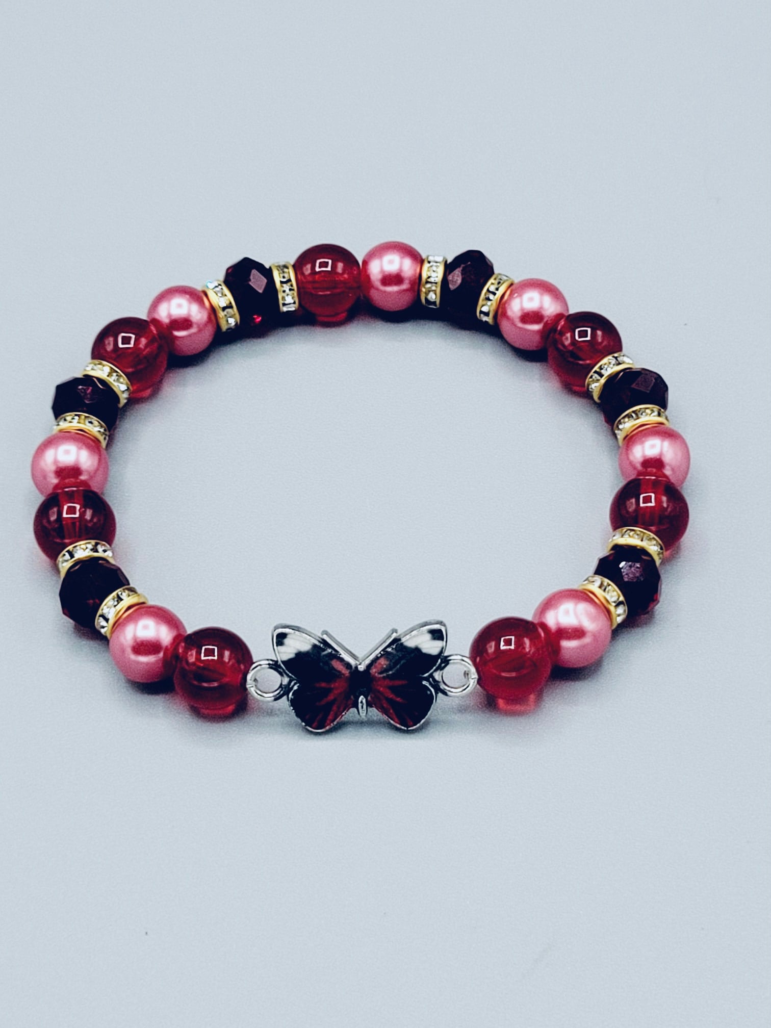 Red And Wine Butterfly Bracelet