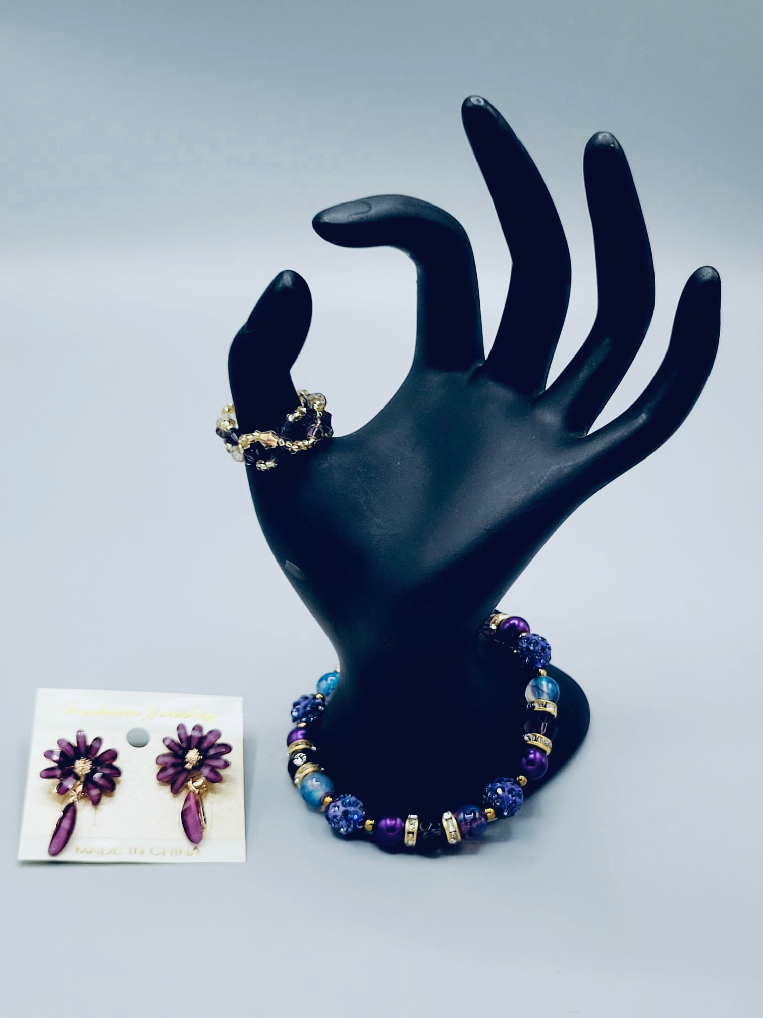 Purple And Gold Flower Set