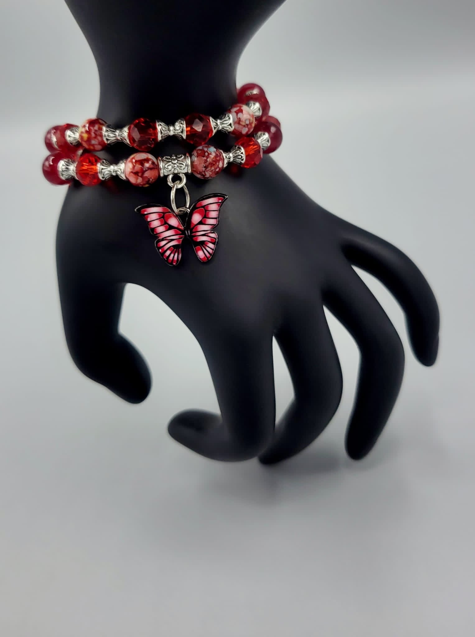 Red Butterfly Bracelets Duo