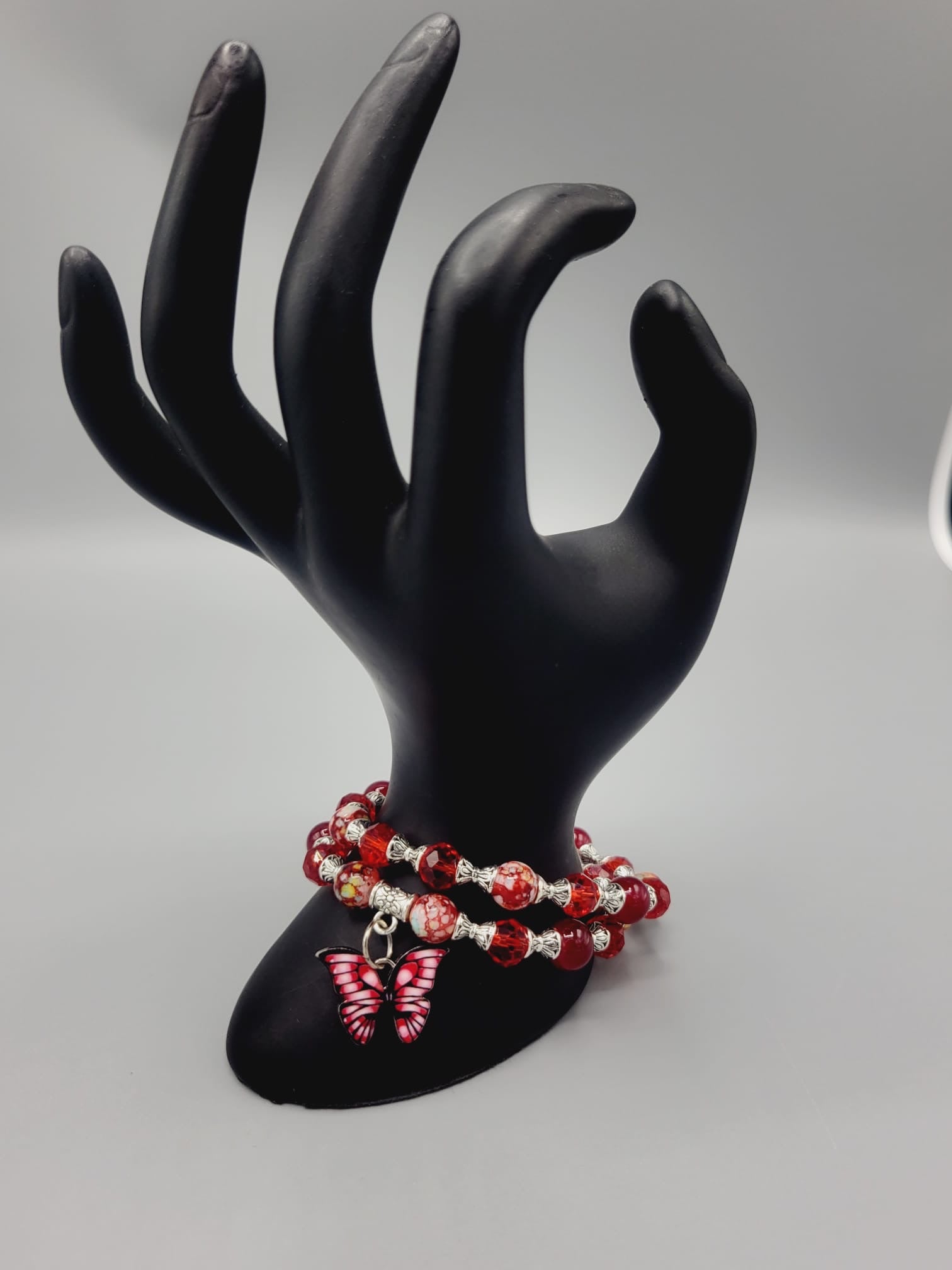 Red Butterfly Bracelets Duo