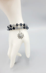 Black And Gray Sun Bracelets Duo