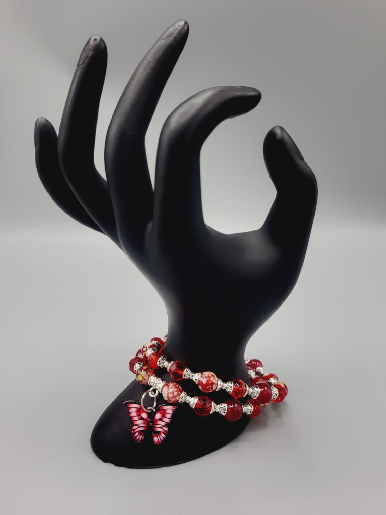 Red Butterfly Bracelets Duo