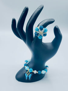 Aquamarine And Turquoise Butterfly Set