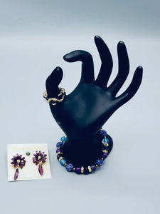 Purple And Gold Flower Set