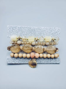 Amber And Cream Bracelets