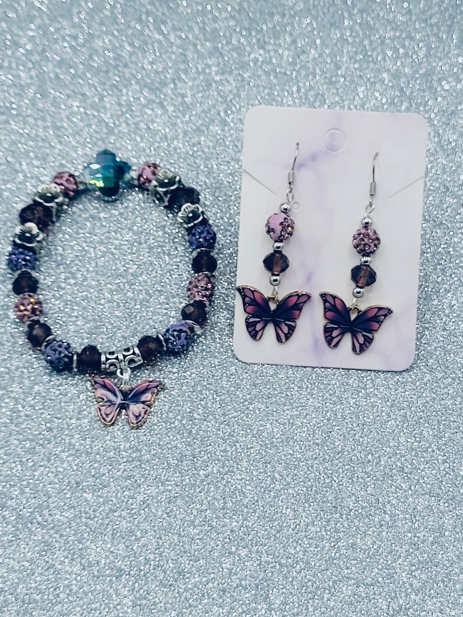 Purple And Light Purple Butterfly Set