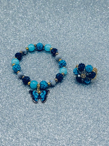 Aquamarine And Turquoise Butterfly Set