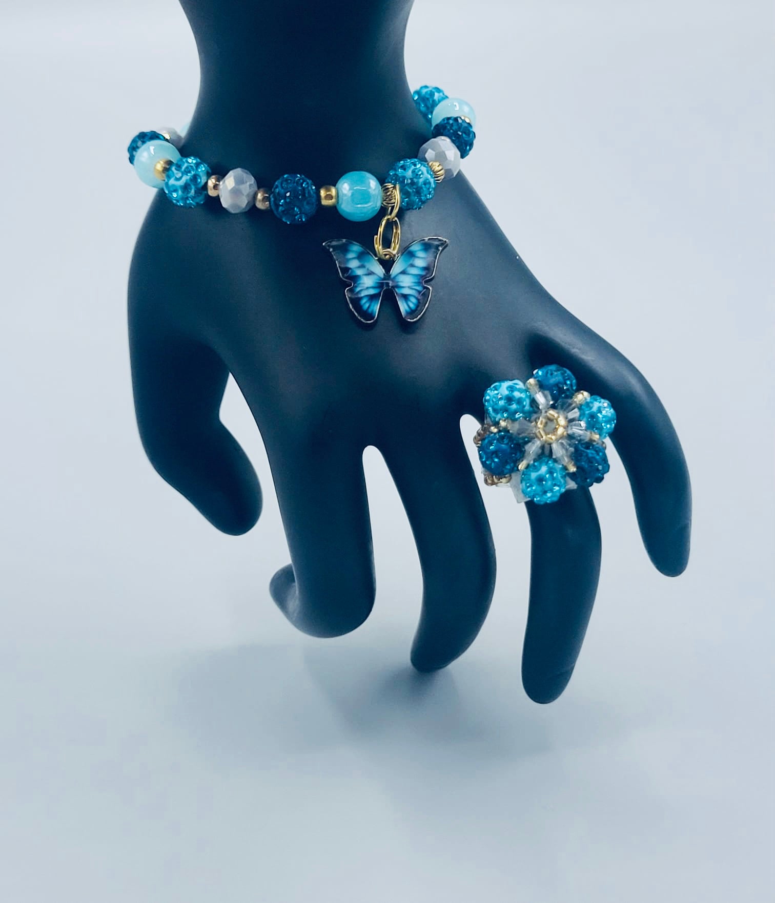 Aquamarine And Turquoise Butterfly Set