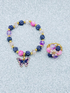 Light Purple And Light Pink Butterfly Set