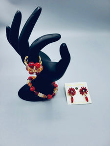 Red And Gold Flower Set