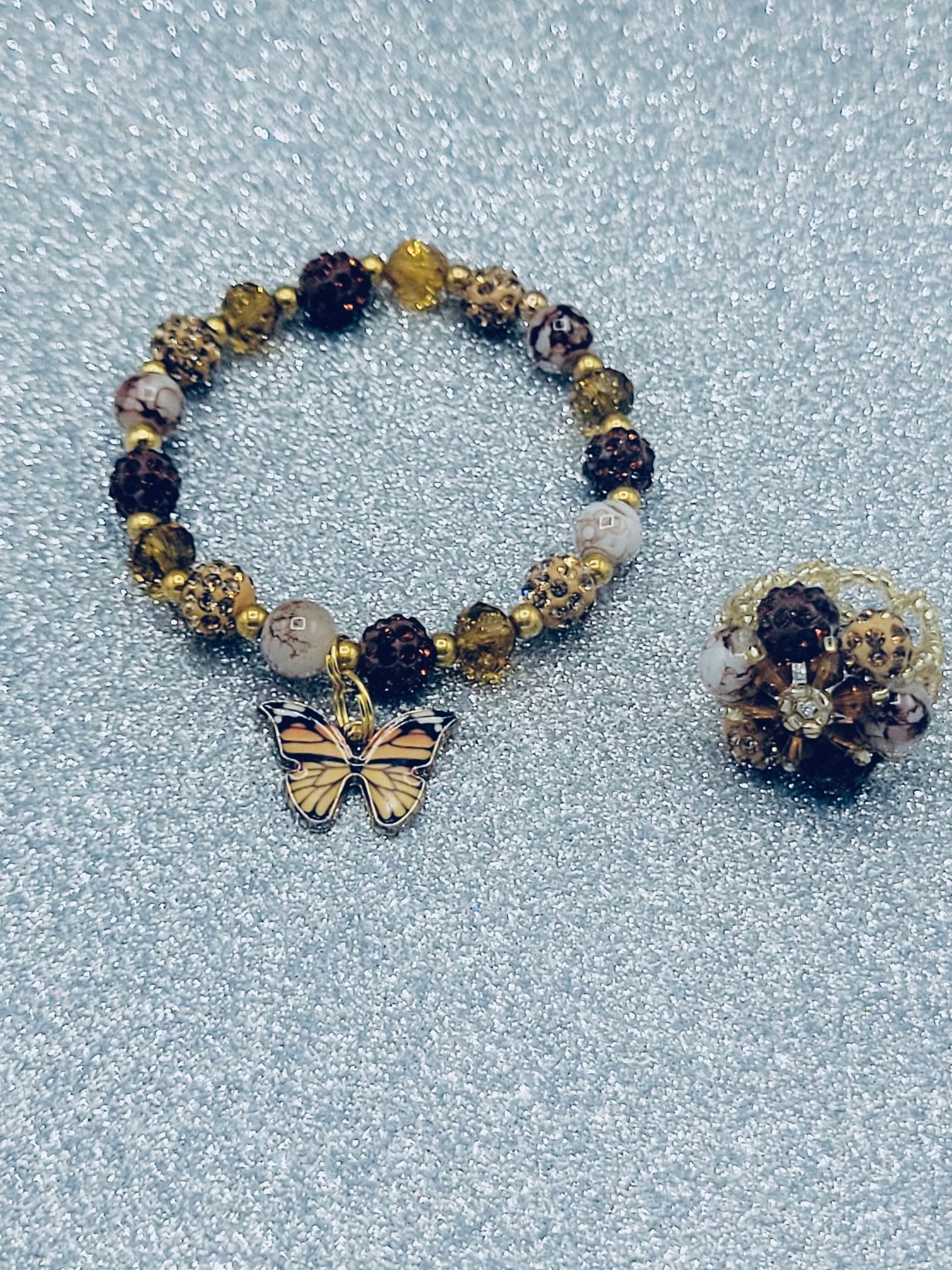 Brown And Amber Butterfly Set