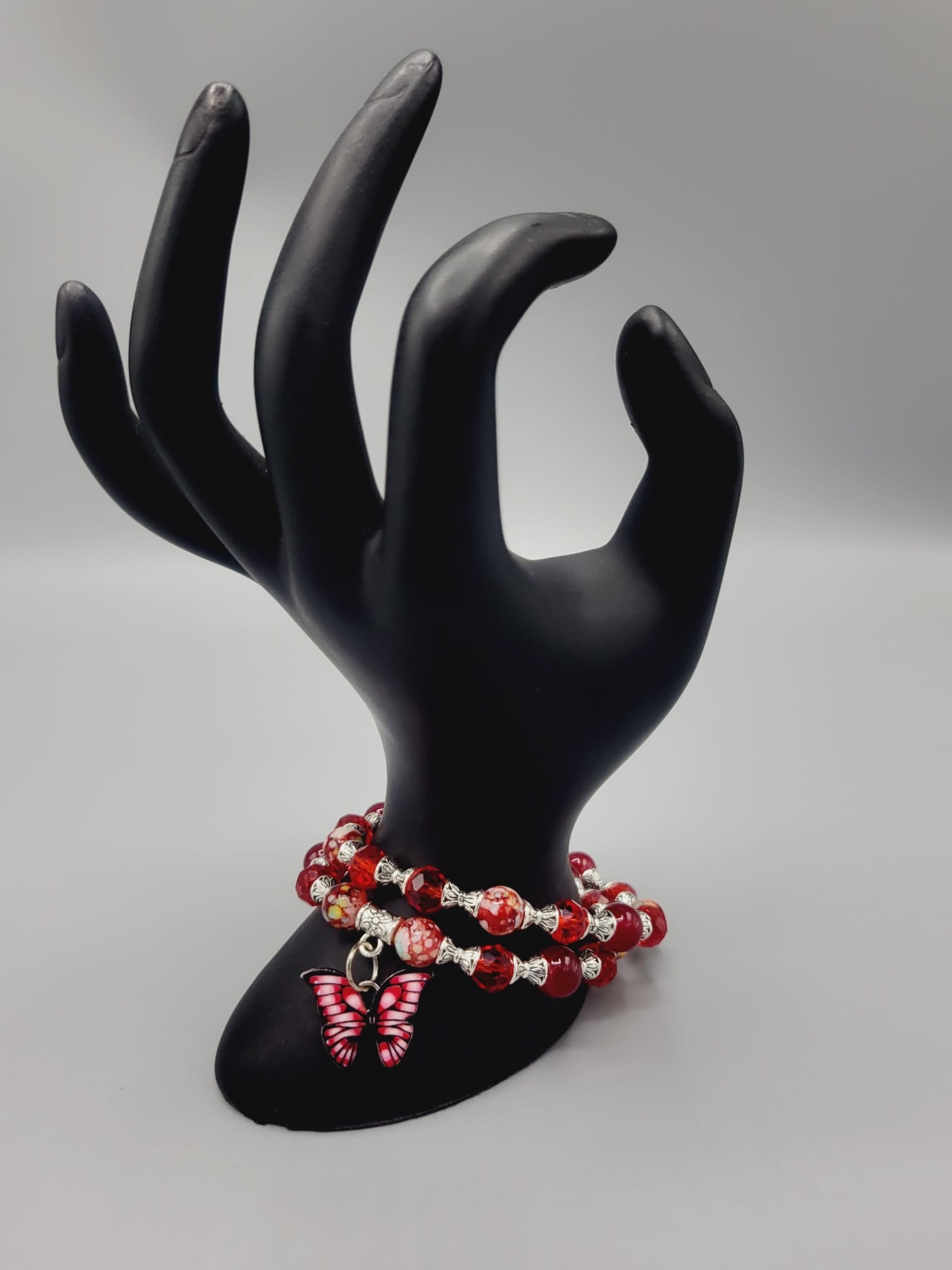 Red Butterfly Bracelets Duo