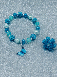 Aquamarine Butterfly Set