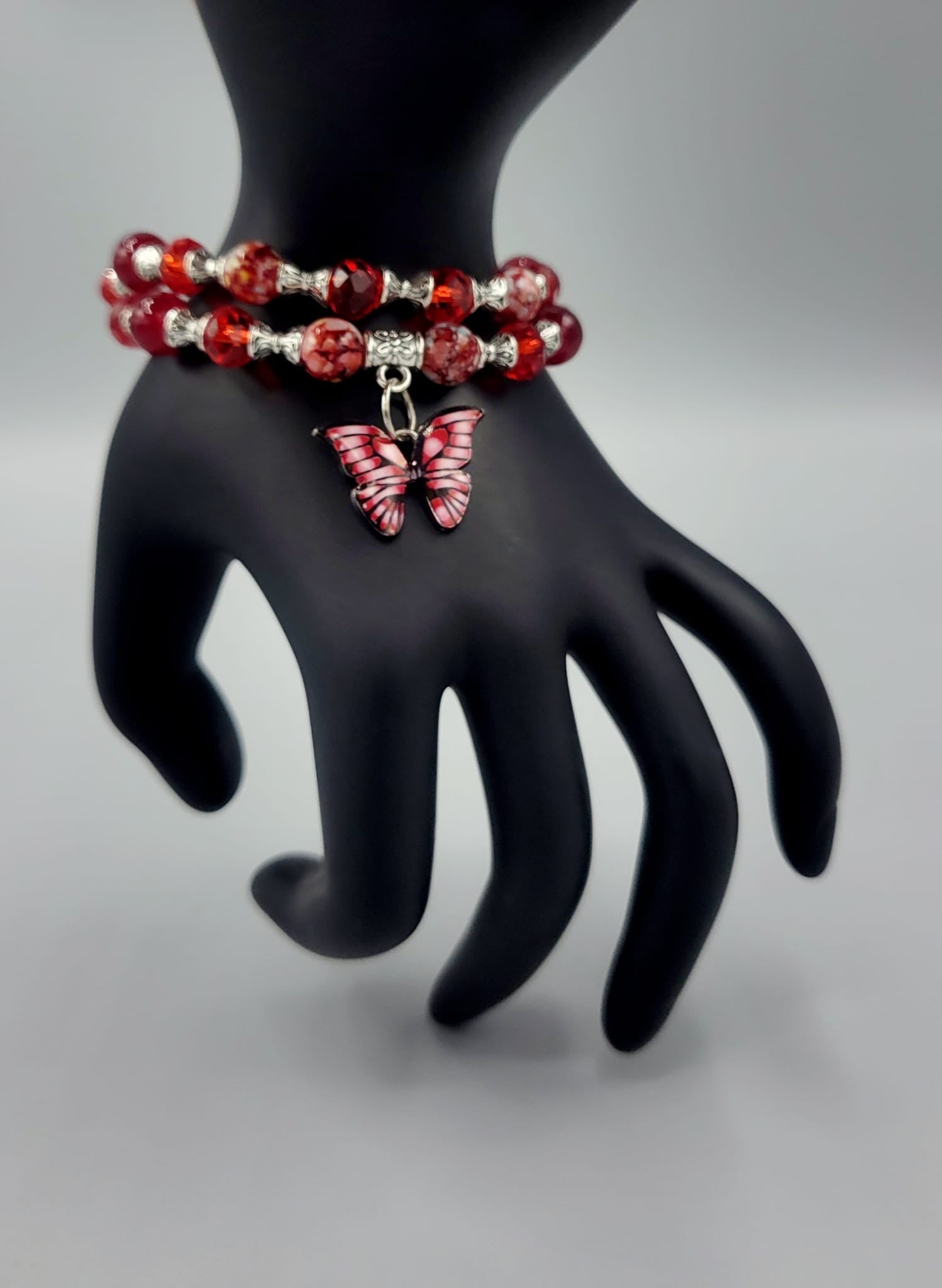 Red Butterfly Bracelets Duo