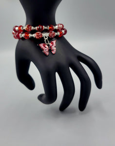 Red Butterfly Bracelets Duo