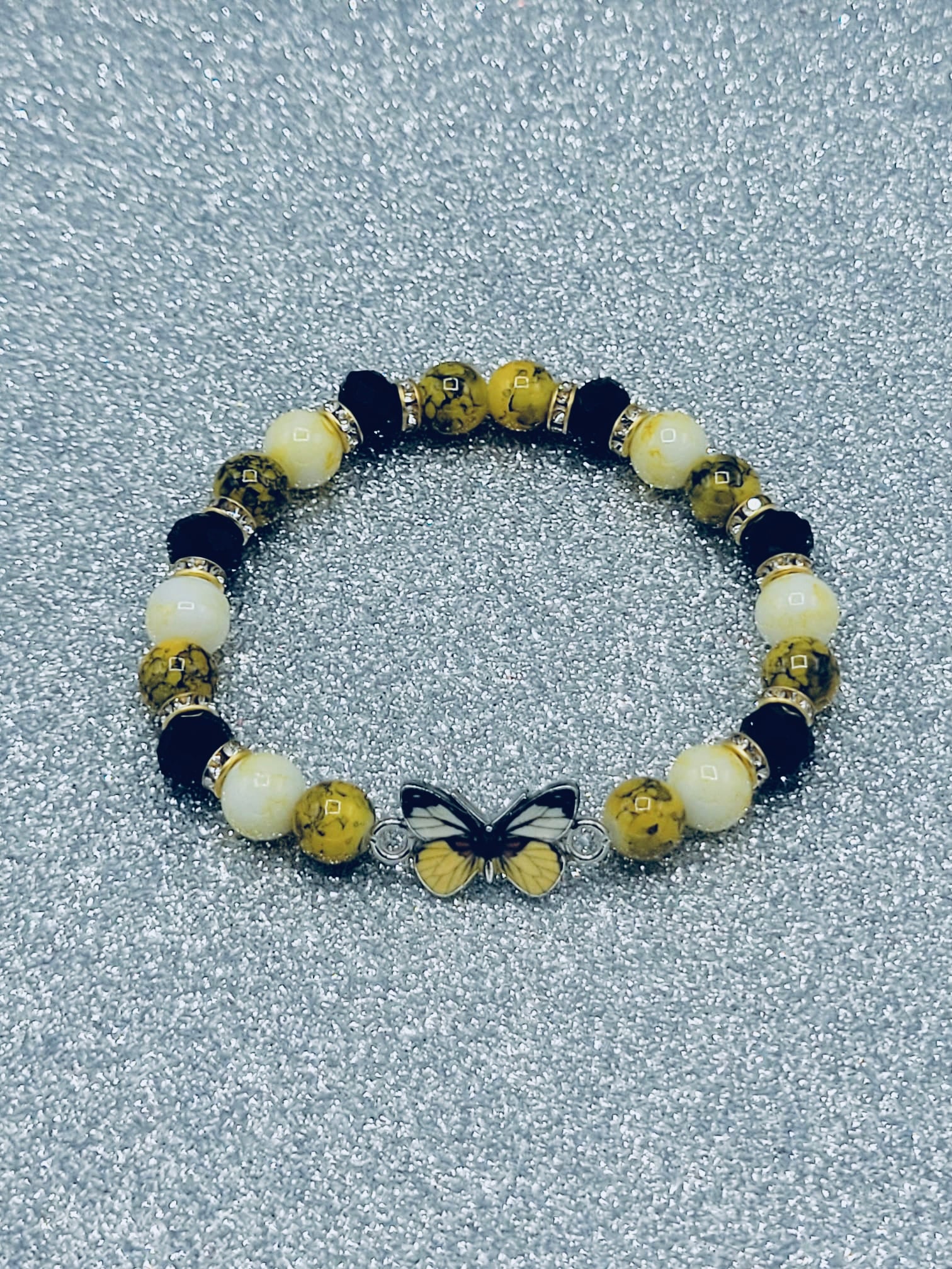 Yellow And Black Butterfly Bracelet