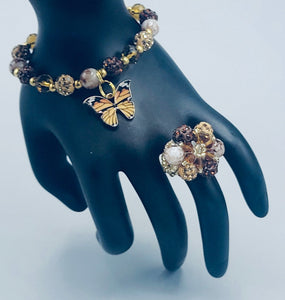 Brown And Amber Butterfly Set