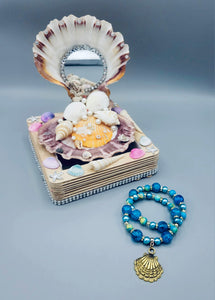 Aquamarine Sea Oyster Bracelets Duo