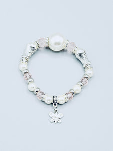 White And Light Pink Butterfly Bracelet