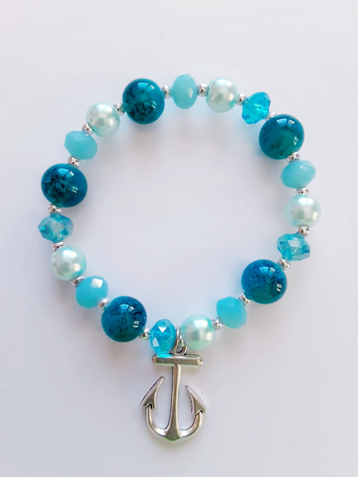 Aquamarine Anchor Bracelet