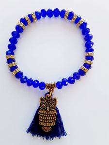 Sapphire Blue Owl Bracelet