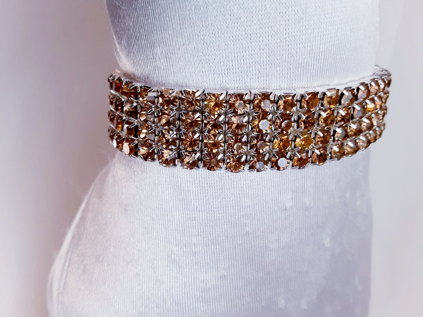 Amber Wide Rhinestone Bracelet