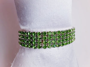 Light Green Wide Rhinestone Bracelet