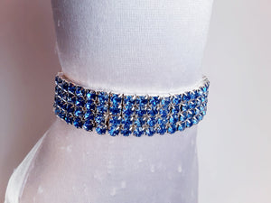 Light Blue Wide Rhinestone Bracelet