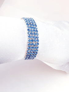 Light Blue Wide Rhinestone Bracelet