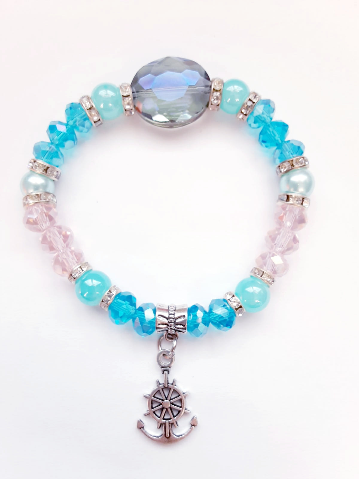 Aquamarine Anchor Bracelet