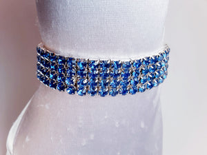 Light Blue Wide Rhinestone Bracelet