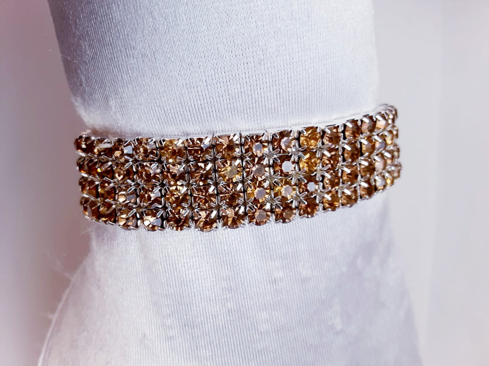 Amber Wide Rhinestone Bracelet