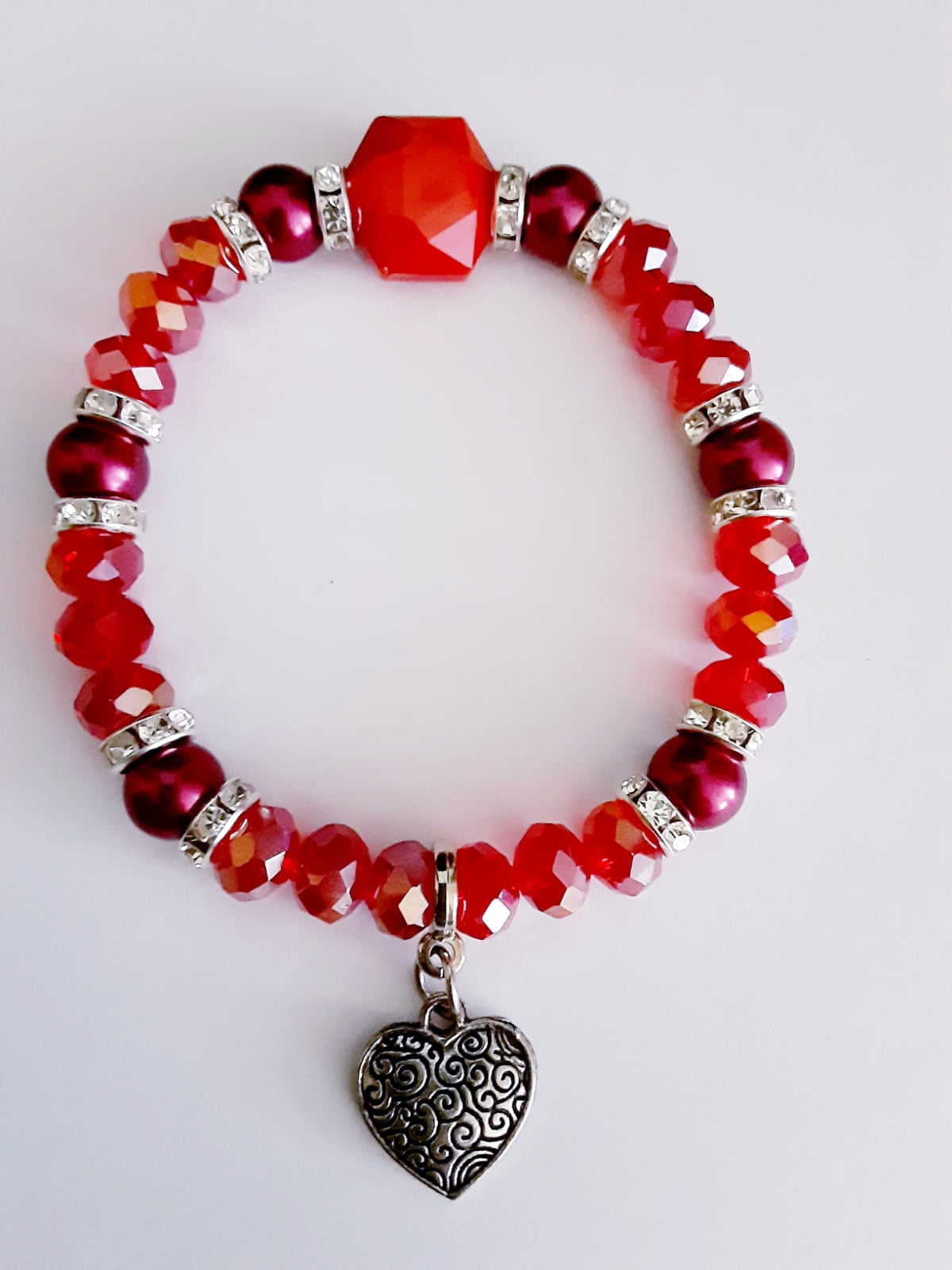 Wine Heart Bracelet