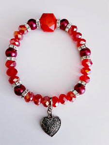 Wine Heart Bracelet