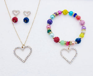 Multicolor And Gold Heart Set