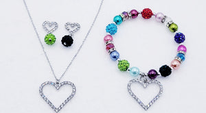 Multicolor And Silver Heart Set