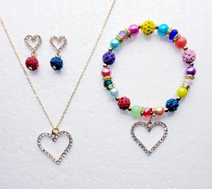 Multicolor And Gold Heart Set