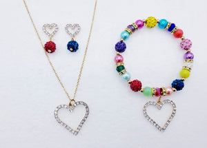 Multicolor And Gold Heart Set