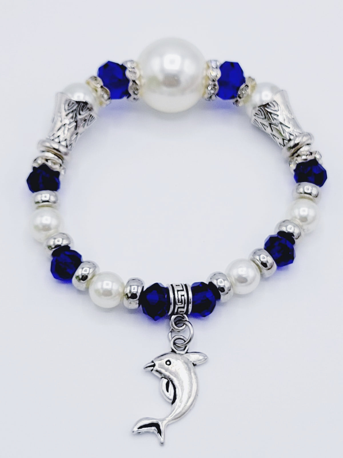 Sapphire Blue And White Dolphin Bracelet