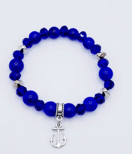 Sapphire Blue Anchor Bracelet