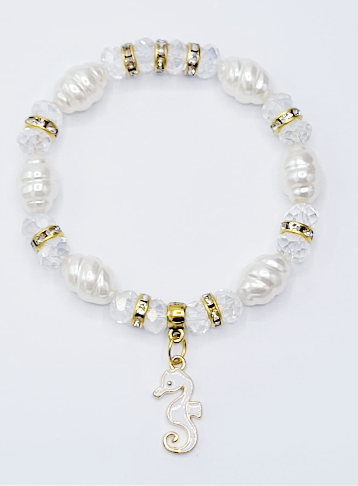 White Seahorse Bracelet