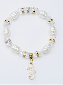 White Seahorse Bracelet