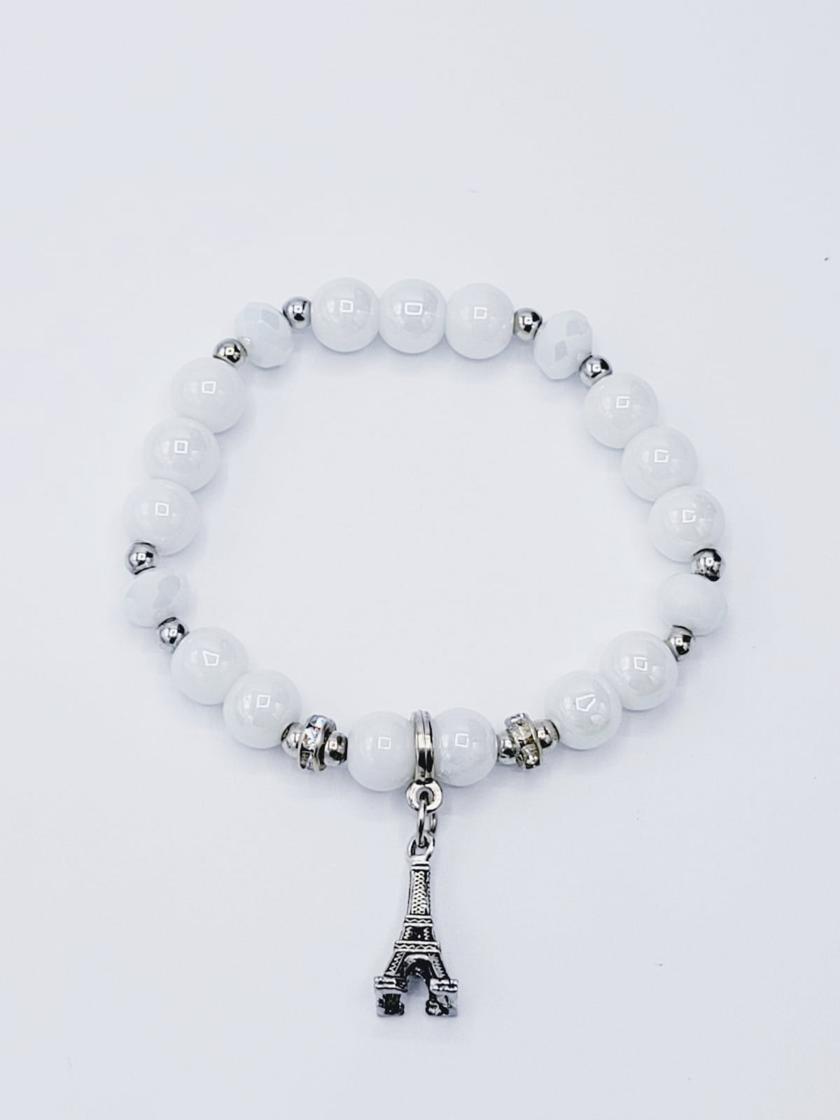 White Eiffel Tower Bracelet