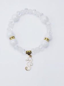 Clear And White Seahorse Bracelet