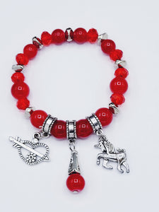 Red Heart And Horse Bracelet